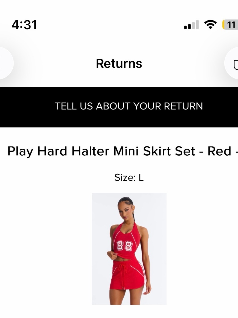 Fashion Jewelry Red Play Hard Halter Mini Skirt Set